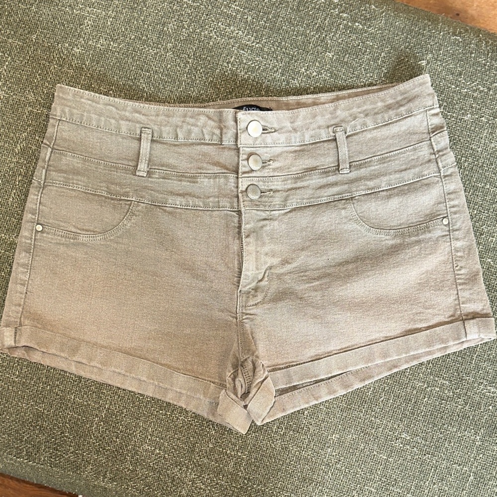 Army Green High Waisted Women's Shorts